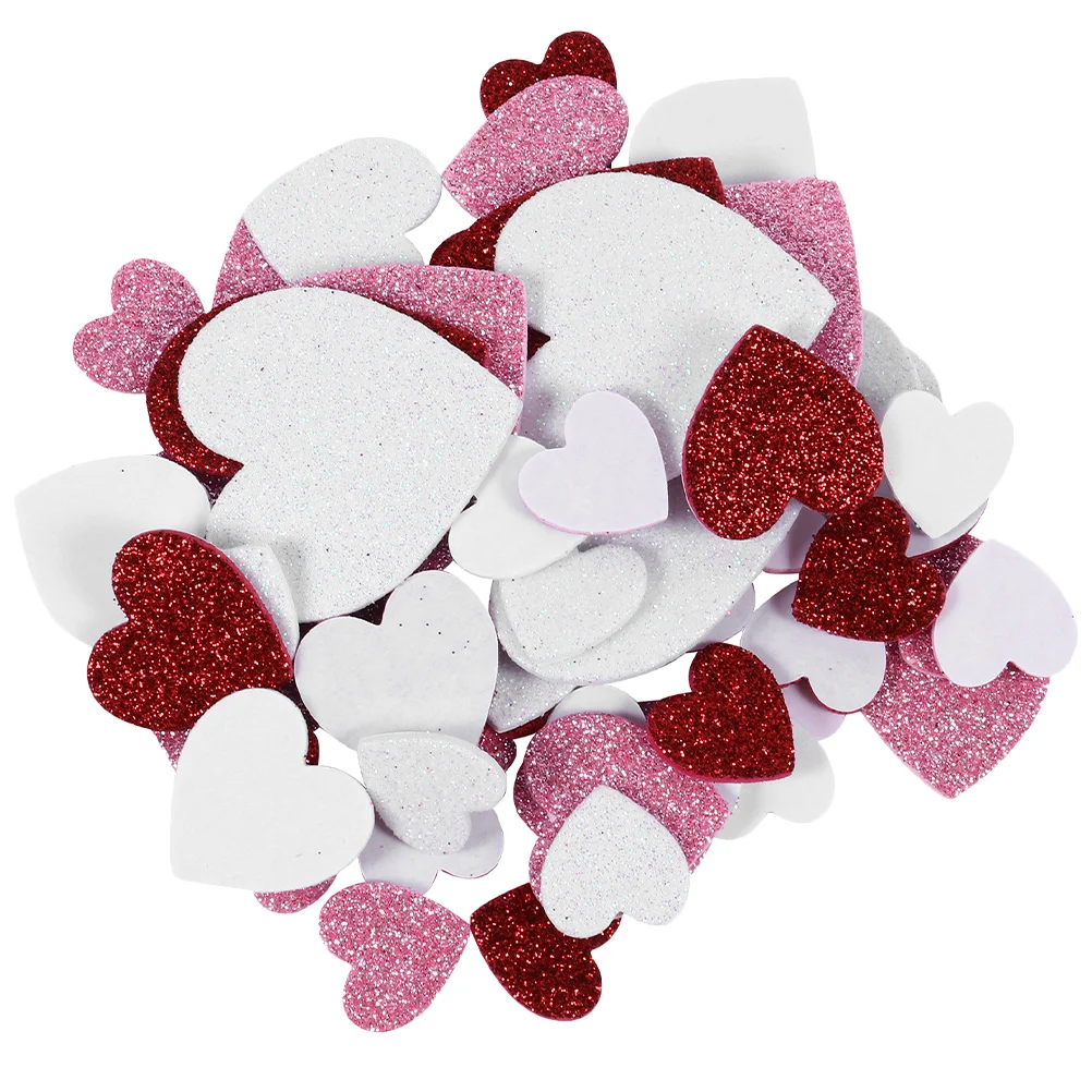 

Heart Stickers Glitter Foam Day Sticker Shaped Kids Mini Decals Shapes Valentines Shape Valentine S Hearts Adhesive Wedding