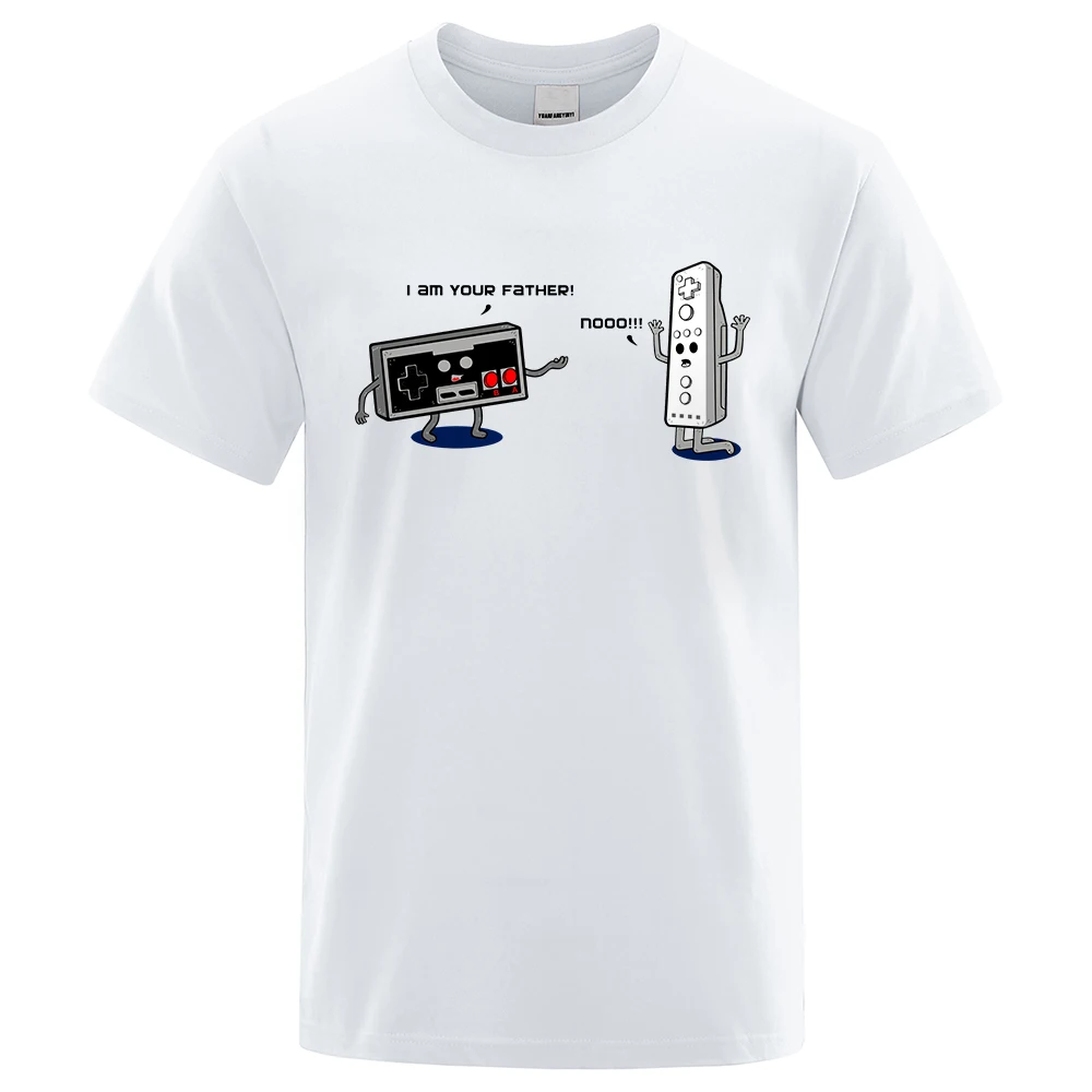 

I'M your father Game Console Male T Shirts Summer Cotton Sweat T-Shirt Breathable Loose Clothes Hip Hop Street Crewneck Menswear