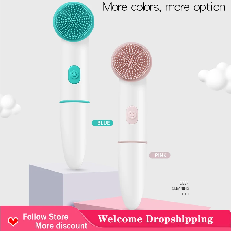 

2022 New 2 In 1 Electric Blackhead Cleaning Deep Face Cleansing Brush Skin Remove Spa Whashing Face Care Facial Cleaning