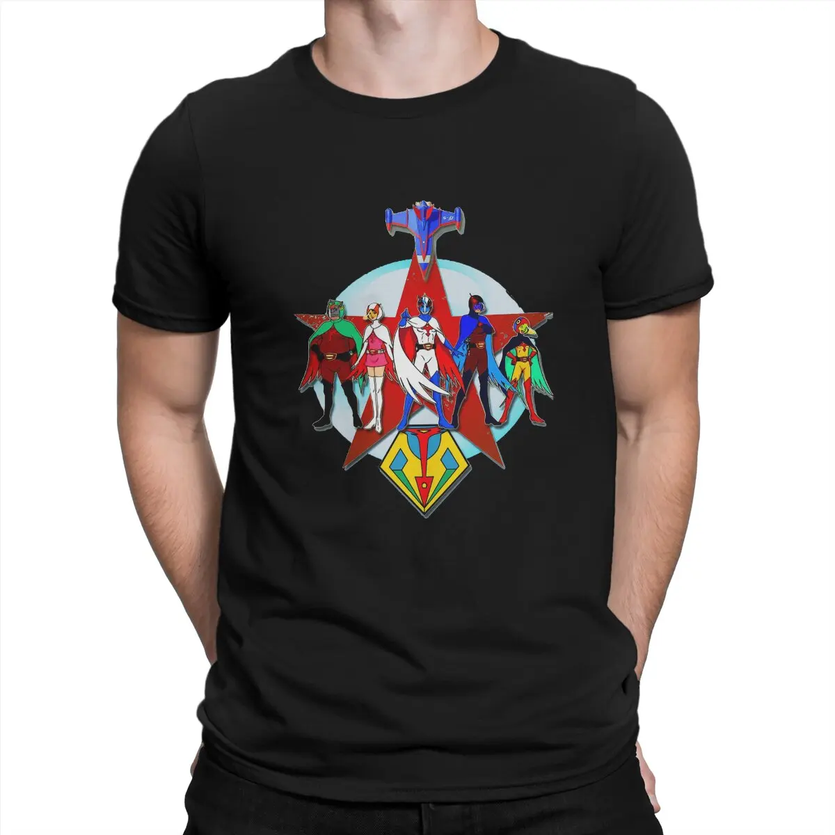 

Battle Of The Planets Crew Kagaku Ninja-Tai Gatchaman T Shirt Graphic Crewneck TShirt Harajuku Tops