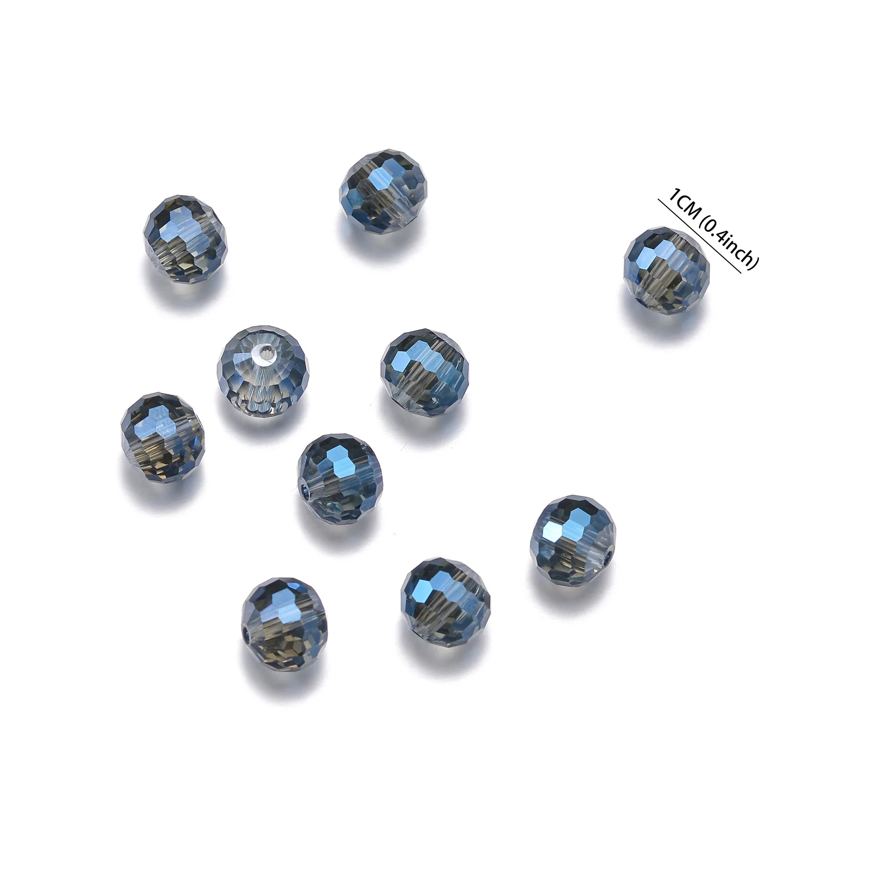 20pcs Loose Dark AB Color Crystal Glass Round Beads Cut Faceted DIY Making Bracelets Necklace Pendaent Jewelry Accessories