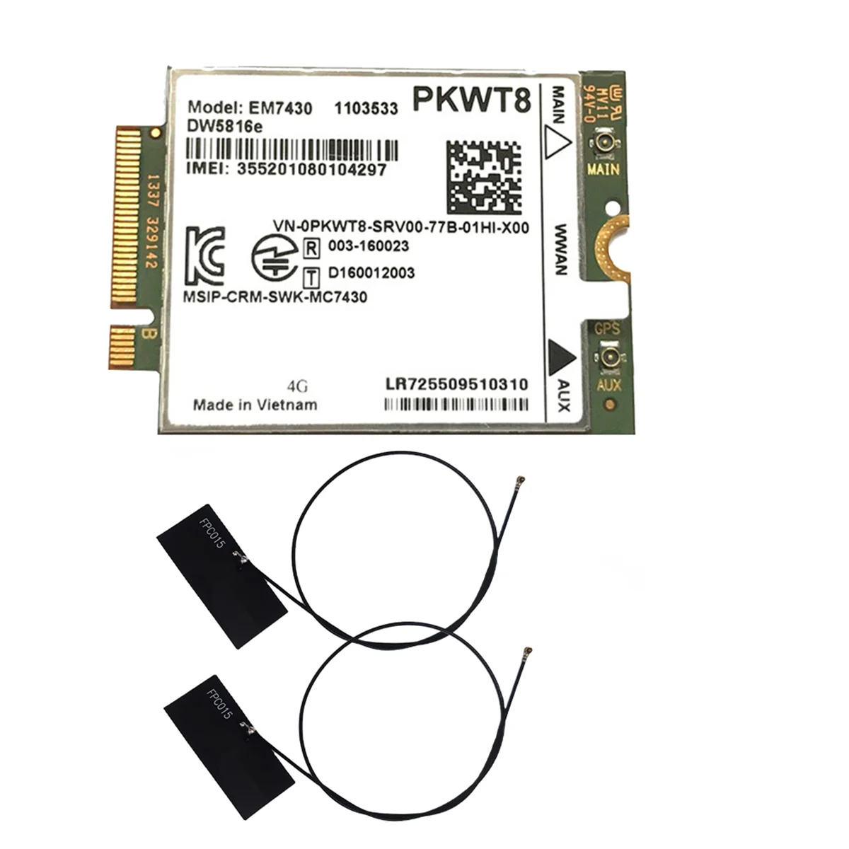 EM7430 DW5816E 4G LTE модуль + антенна GOBI6000 для Dell Latitude 7280 7285 7290 7389 7390 7480 E7470 Cat6 DW5811E