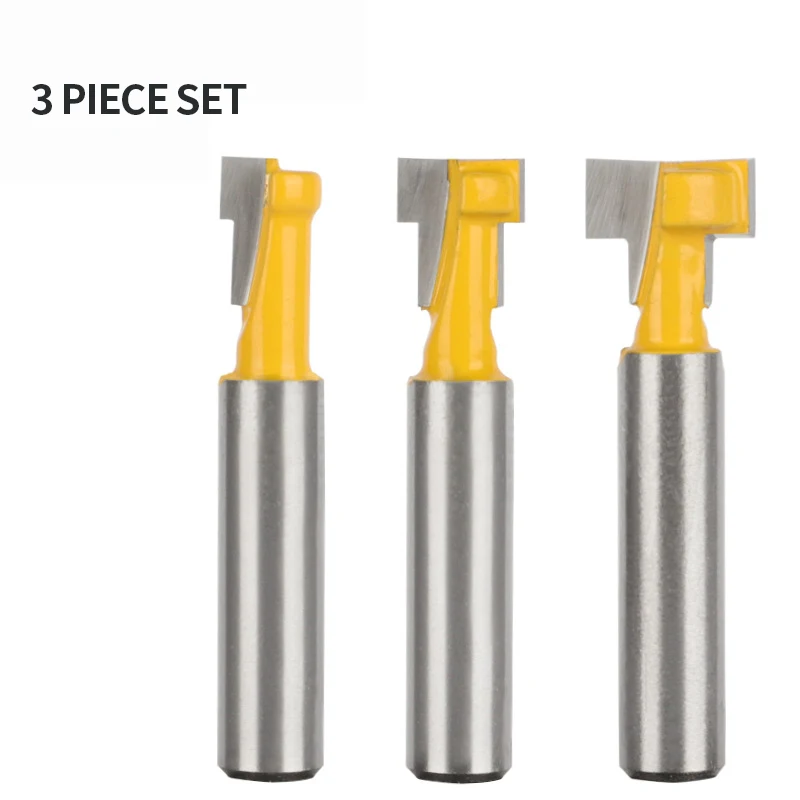 

3pcs 8mm Shank T-Slot Cutter Router Bit Set Key Hole Bits Hex Bolt T Slotting Milling Cutter Woodworking Tool 8x5/16 8x3/8 8x1/2