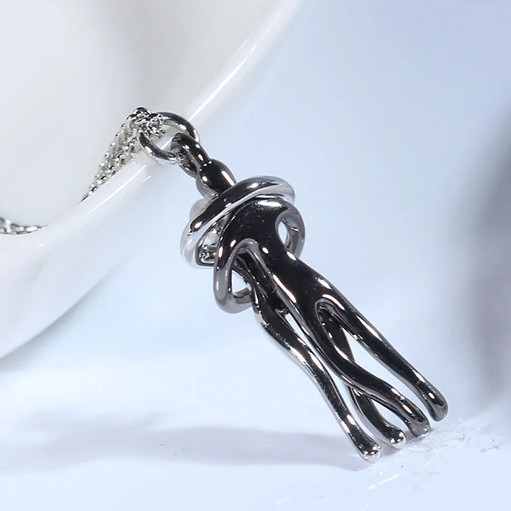 Romantic Lover Embracing Originality Personality Pendants Jewelry Double Hug Necklace Trending Products Couples Women's Day Gift