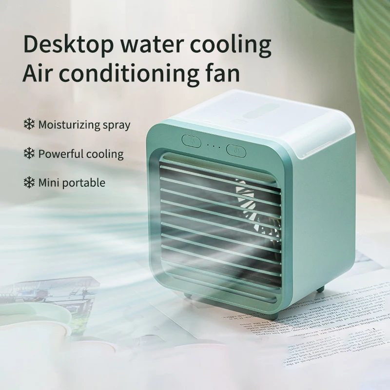 

USB Desk Mini Fan Portable Air Cooler Fan Air Conditioner Light Desktop Air Cooling Fan Humidifier Purifier For Office Bedroom