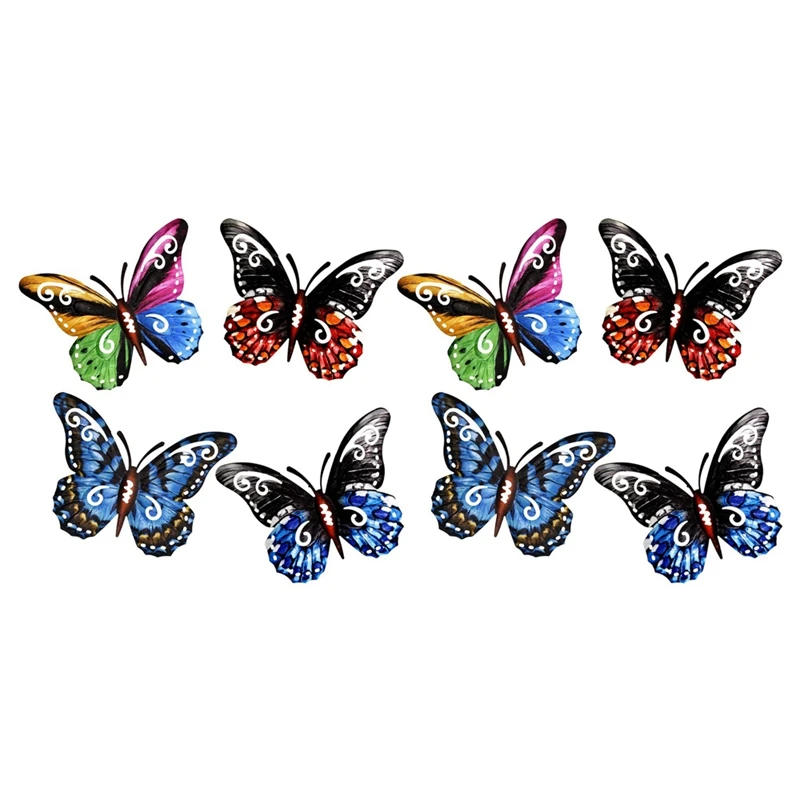 

8 шт., 3D металлические украшения в виде бабочек