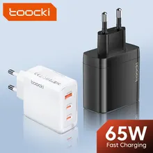 Toocki GaN USB C타입 고속 충전기, 노트북 샤오미 13 PC용 한국 UE 플러그, 65W, QC4.0, QC PD3.0