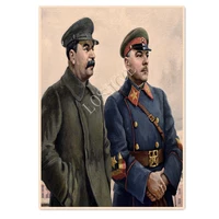 stalin and voroshilov in the kremlin art posters vintage kraft paper print art painting soviet union cccp ussr wallpaper drawing