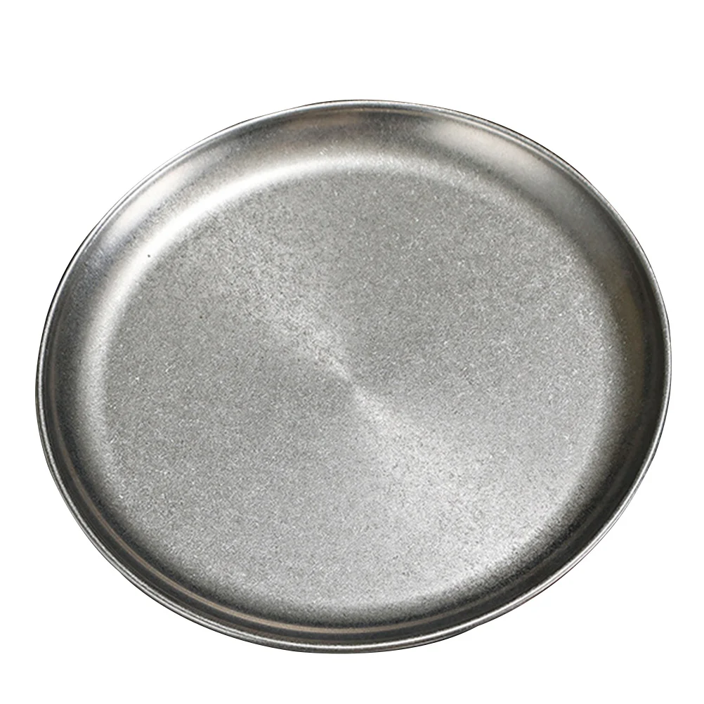 

Multi-functional Food Serving Plate Round Barbecue Plate Steak Serving Plate