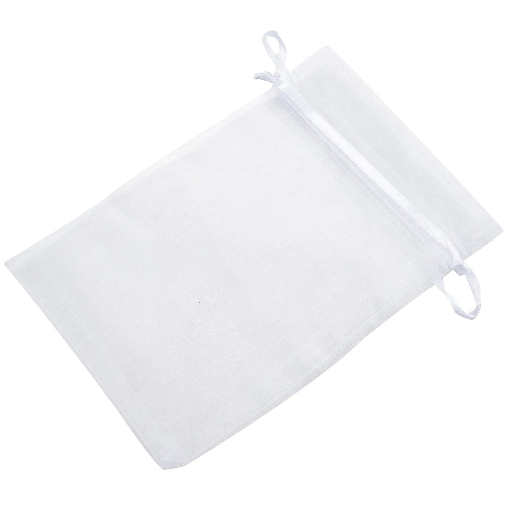 

50 Pieces 4 by 6 Inch Organza Gift Bags Drawstring Jewelry Pouches Wedding Party Favor Bags (White)