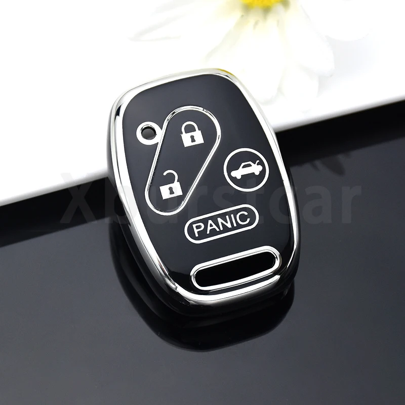 

2 3 4 кнопочный серебристый чехол-брелок для Honda Fit CIVIC JAZZ Pilot Accord CR-V Pilot StepWGN vision TPU автомобильный чехол