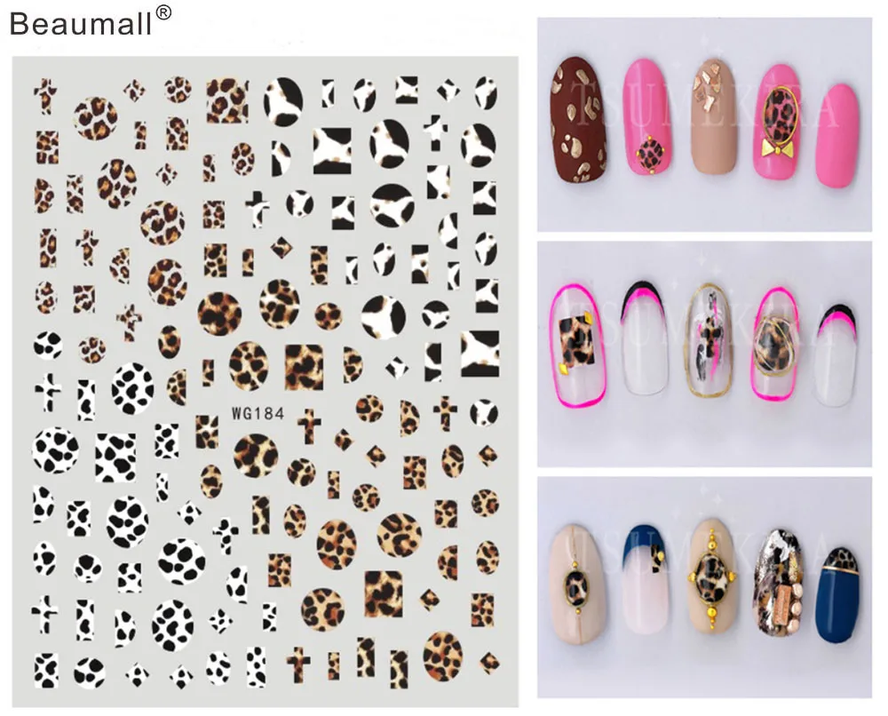 

Fashion Nails Art Manicure Back Glue Decal Decorations Design Nail Sticker For Nails Tips Beauty