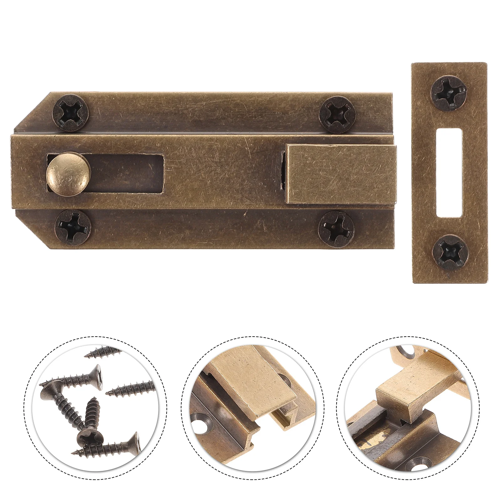

2pcs Replacement Slide Bolt Door Clasp Sliding Door Lock French Door Flush Bolt Flush Bolt Bathroom Door Lock Door Flush Bolt