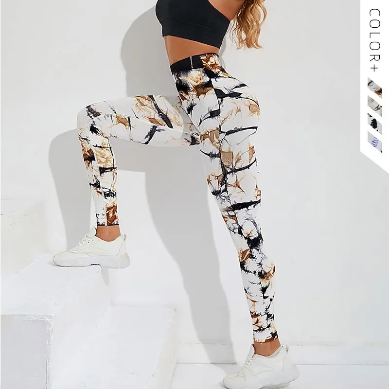

Tie Dye Seamless Leggings Women Yoga Pants High Waist Hip Lift Tights Printed Fitness Leggings Gym Workout Clothing