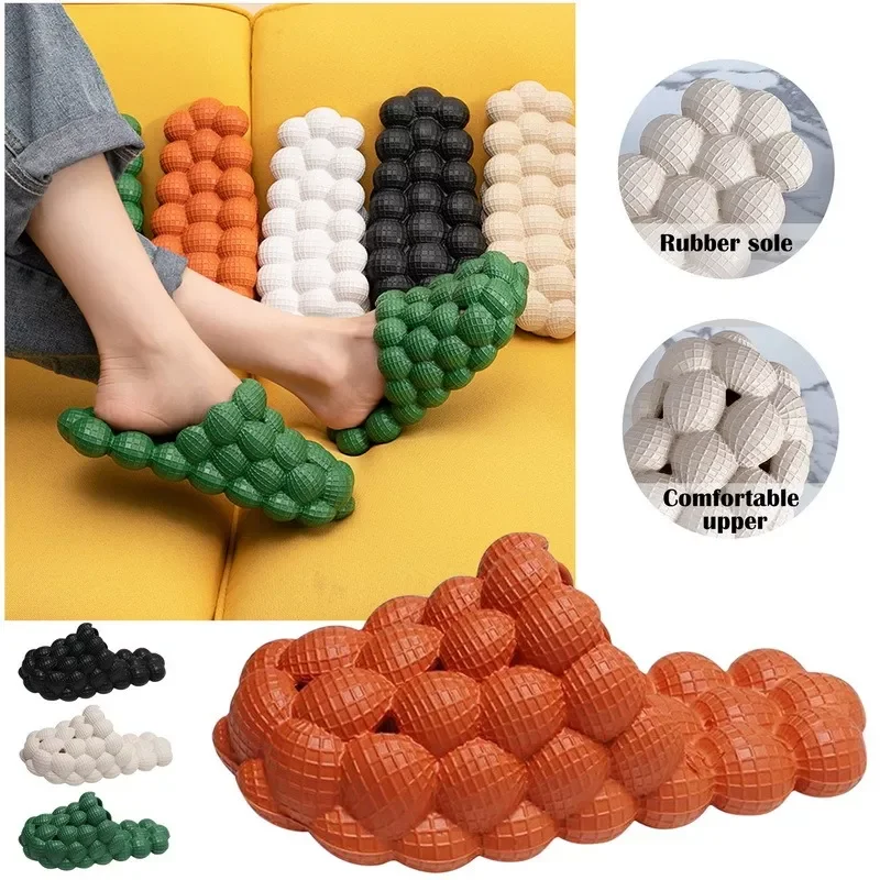 

NEW 2023 Bubble Slippers Men Women Unisex Funny Massage Slides Shoes Home Indoor Non-Slip Spa Sandals Soft Stress Relief Slide