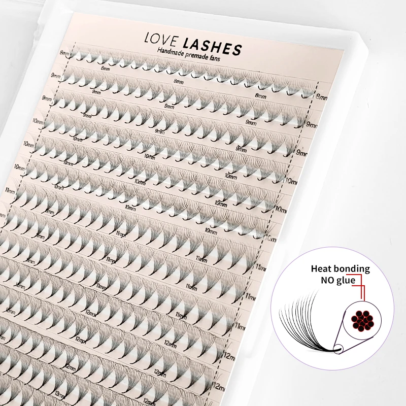 Фото 360/640 готовые объемные вееры 16-рядный букет Cils Prefaits Promade Lashes Pointy Base Mid Stem Pro Made Fans Lash Fans Pre Made №4