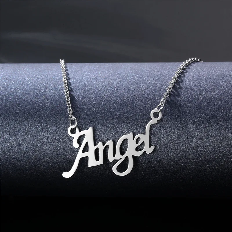 

Minimalist Silver Color Clavicle Chain Choker Necklace for Women Stainless Steel Letter Pendant Necklace Fashion Jewelry Gift