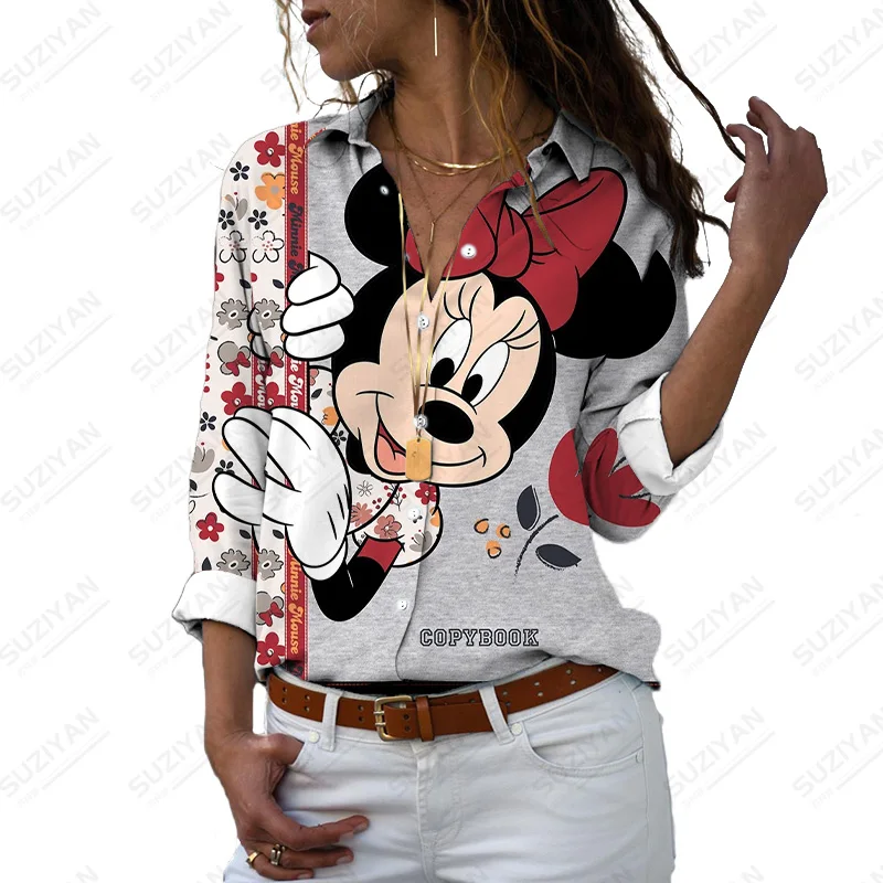 

Летняя новая рубашка с длинным рукавом Disney, повседневная женская рубашка, модный Свободный Топ, модная женская рубашка, новинка 2022