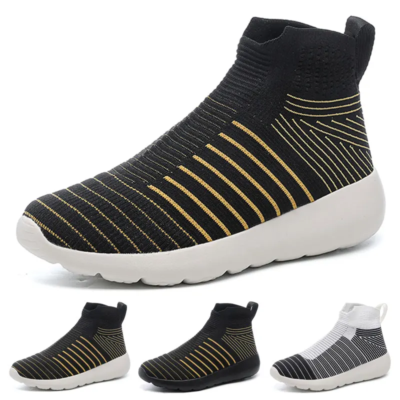 

Men Sneakers Outdoor High Top Casual Shoes Slip on Mesh Platform Shoes Breathable Sock Shoes for Dancing Walking Plus Size 39-45