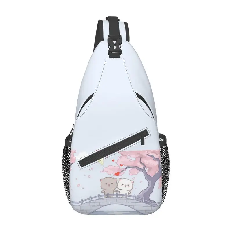 Casual Romantic Peach And Goma Mochi Cat Crossbody Sling Bac