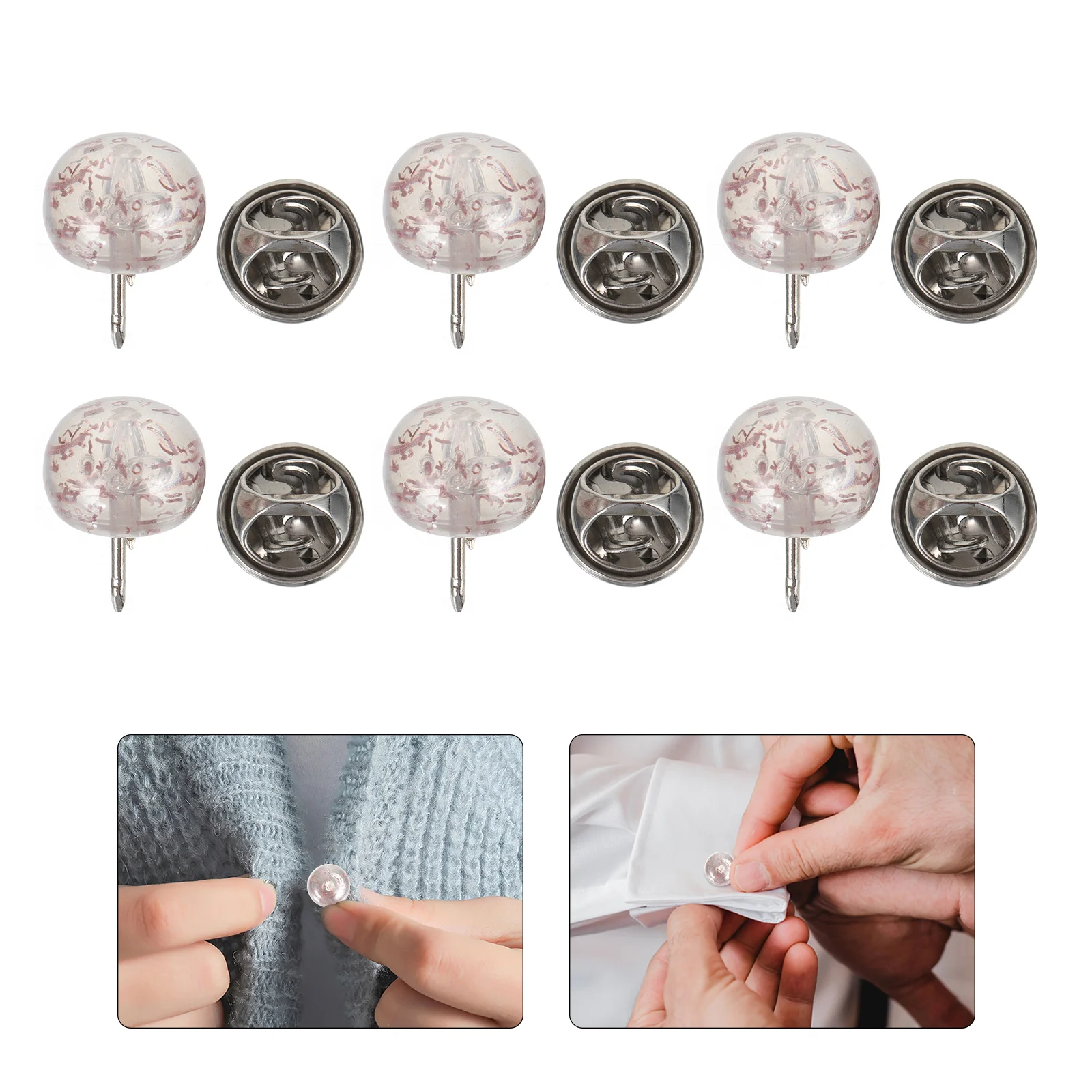 

6 Pcs Buckle Safety Buckles Clothes Anti Peering Brooches Collar Shawl Buttons Blank Decorative Breastpins