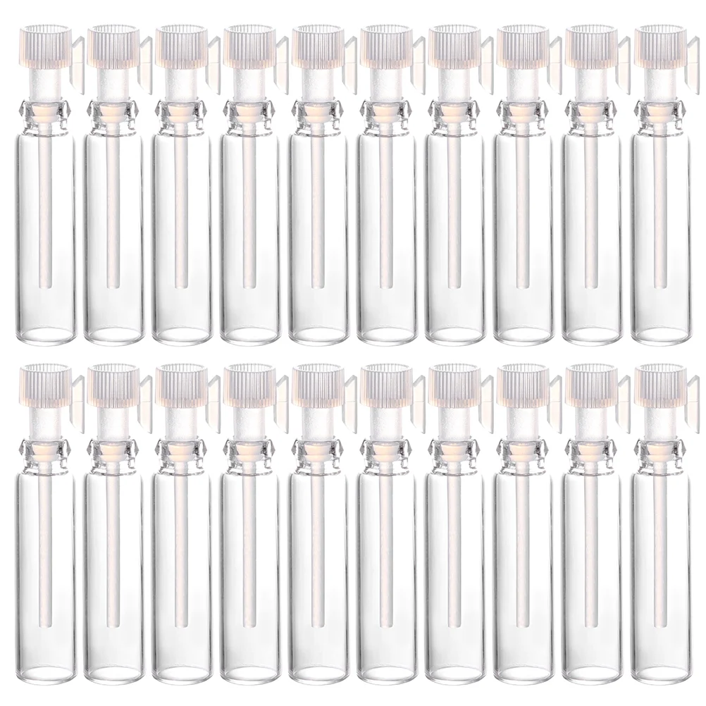 

50pcs Sample Bottles Glass 1ml Sample Vials Empty Travel Oil Bottle ( Transparent )