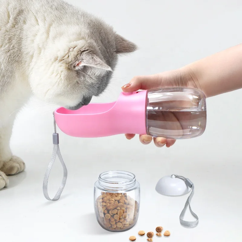 

Dog Travel Water Food Bottle Cat Outdoor Drinking Feeder With Grain Cup Portable Pet Cup Kettle Pet Water Dispenser Dog Supplies