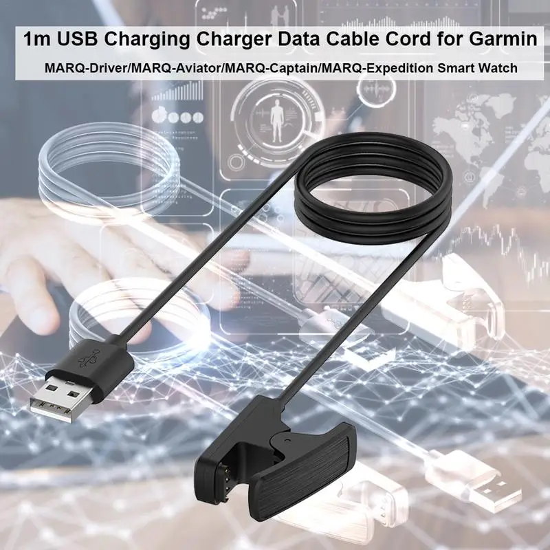 

1m USB Charging Data Extension Cable For Garmin -Driver/-/-Captain/-Expedition Smart Watch Charger