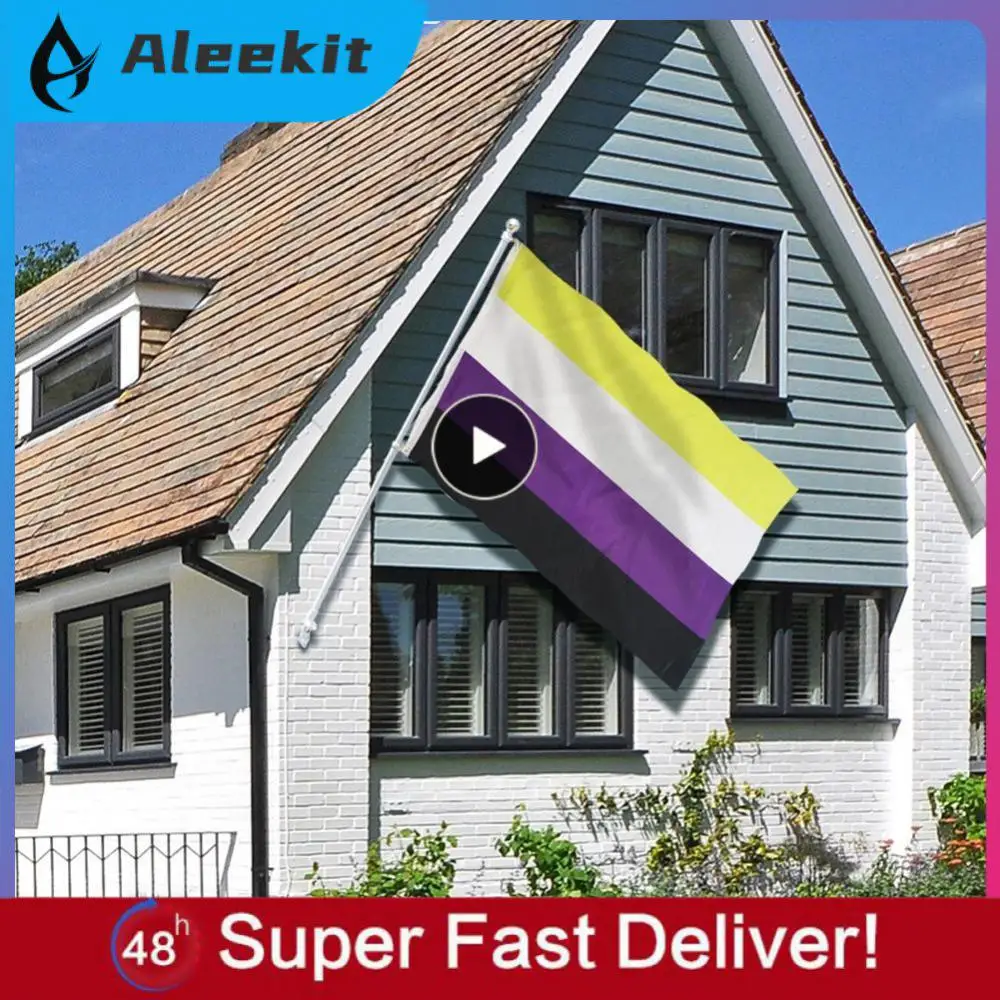 Полиэфирный Радужный Флаг, Радужный Флаг, веерский флаг Nb, Радужный Флаг Gq, недвоичный, устойчивый к выцветанию, для декора