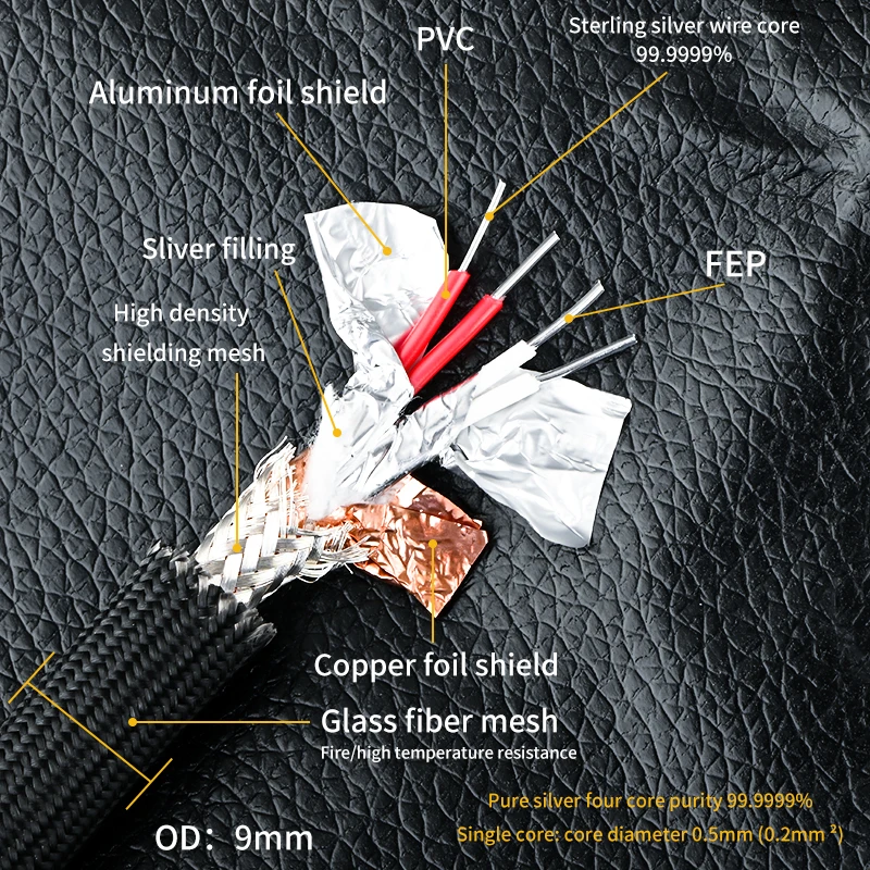 Серый Рыцарь hifi 6N четырехъядерный чистый серебристый аудиокабель штекер RCA
