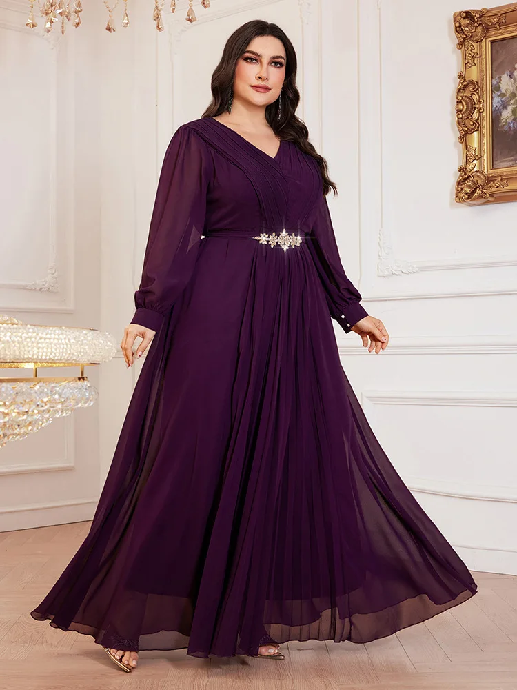 Шифоновый кафтан больших размеров женское мусульманское платье макси Дубай Абая