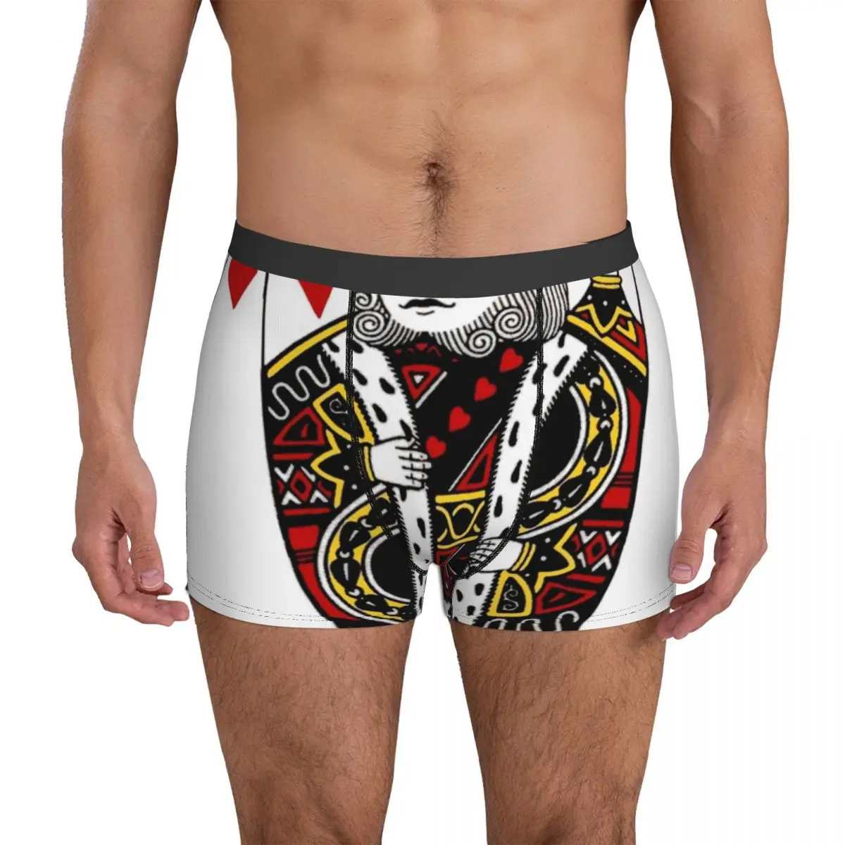 

Poker Underwear KING OF HEARTS 3D Pouch Hot Trunk Design Boxer Brief Stretch Men Underpants Plus Size