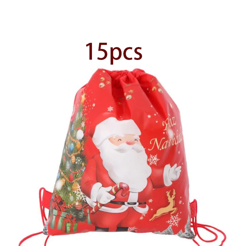 

Детские сувениры, украшение для детского душа, рюкзак для дня рождения, Рождества, нетканые ткани на шнурке, подарки, сумки для лота, 15 шт./лот