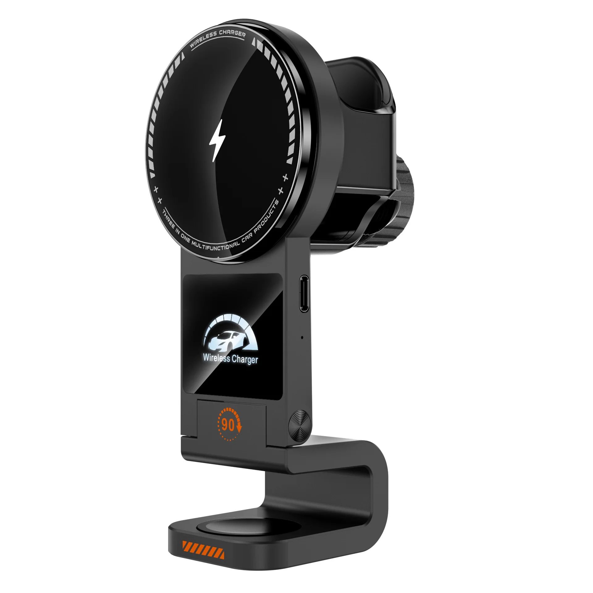 

Магнитное беспроводное зарядное устройство, автомобильный держатель для телефона, 15 Вт, быстрая зарядка, крючок для выхода воздуха, подставка для наушников Magsafe IPhone 16, Iwatch