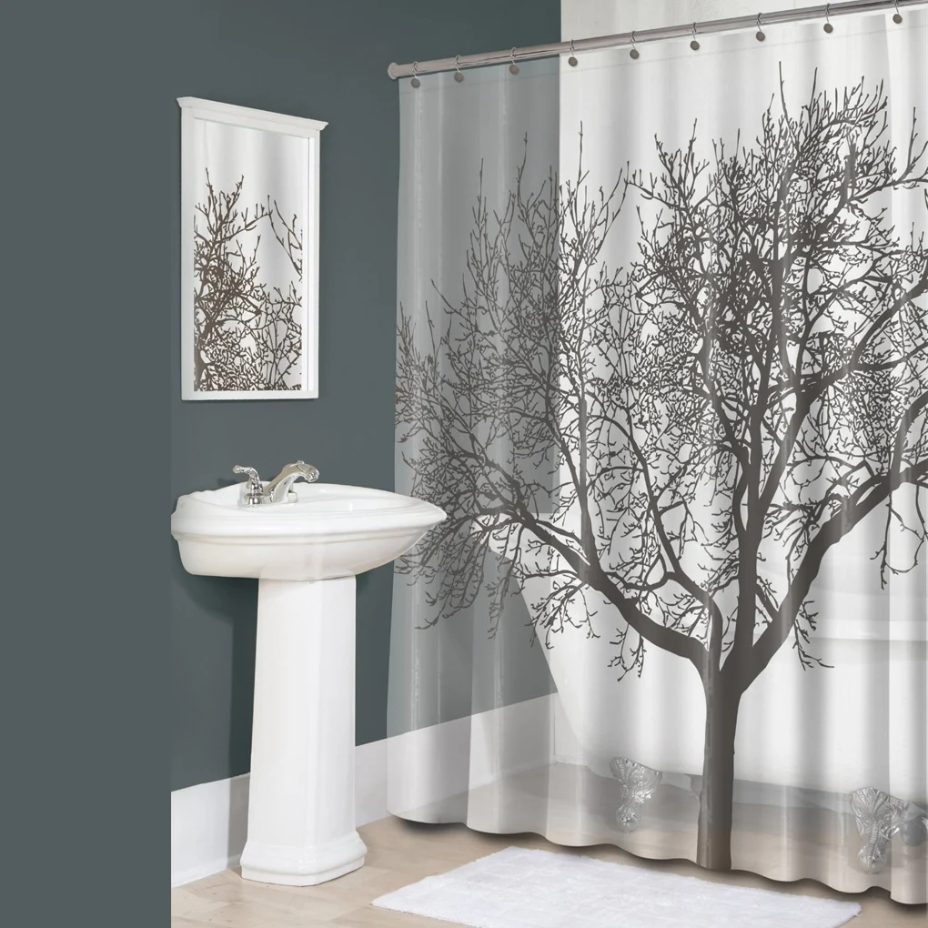 

Tree Painting Design Shower Curtain For Home Bathroom Bath Isolation Tub Or Shower Space To Protect The Privacy Space 12 Hooks