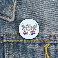 genderfluid angel pin custom cute brooches shirt lapel teacher tote bag backpacks badge cartoon gift brooches pins for women