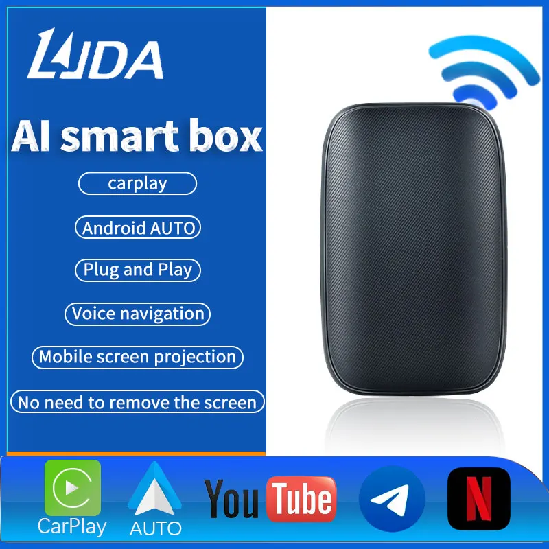 

Новый миниатюрный Android Ai Box проводной и беспроводной адаптер CarPlay для автомобиля Android универсальный автомобильный Netflix YouTube мультимедийный видеоплеер