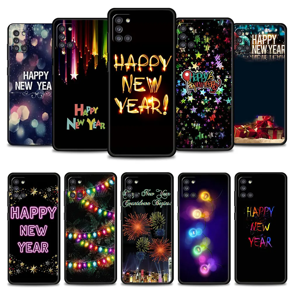 

Phone Case For Samsung Galaxy A73 A72 A71 A12 A21s A22 A23 A31 A32 A51 A52 A52s A53 A02s Shell Happy New Year Lighting Fireworks