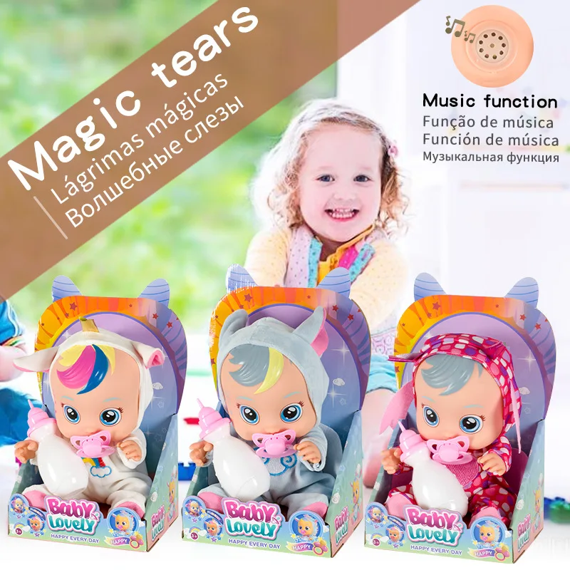 

10 Inch Simulation Doll 3D Simulation Babies Crying Baby Drinking Water Crying Dolls Children Gifts Toys for Baby Girls