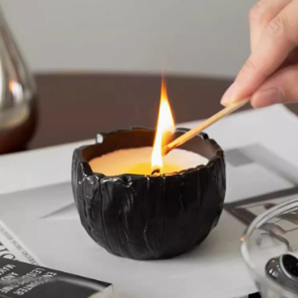 Скандинавский дизайн пень ароматерапия свеча фотоэлемент банка для свечи