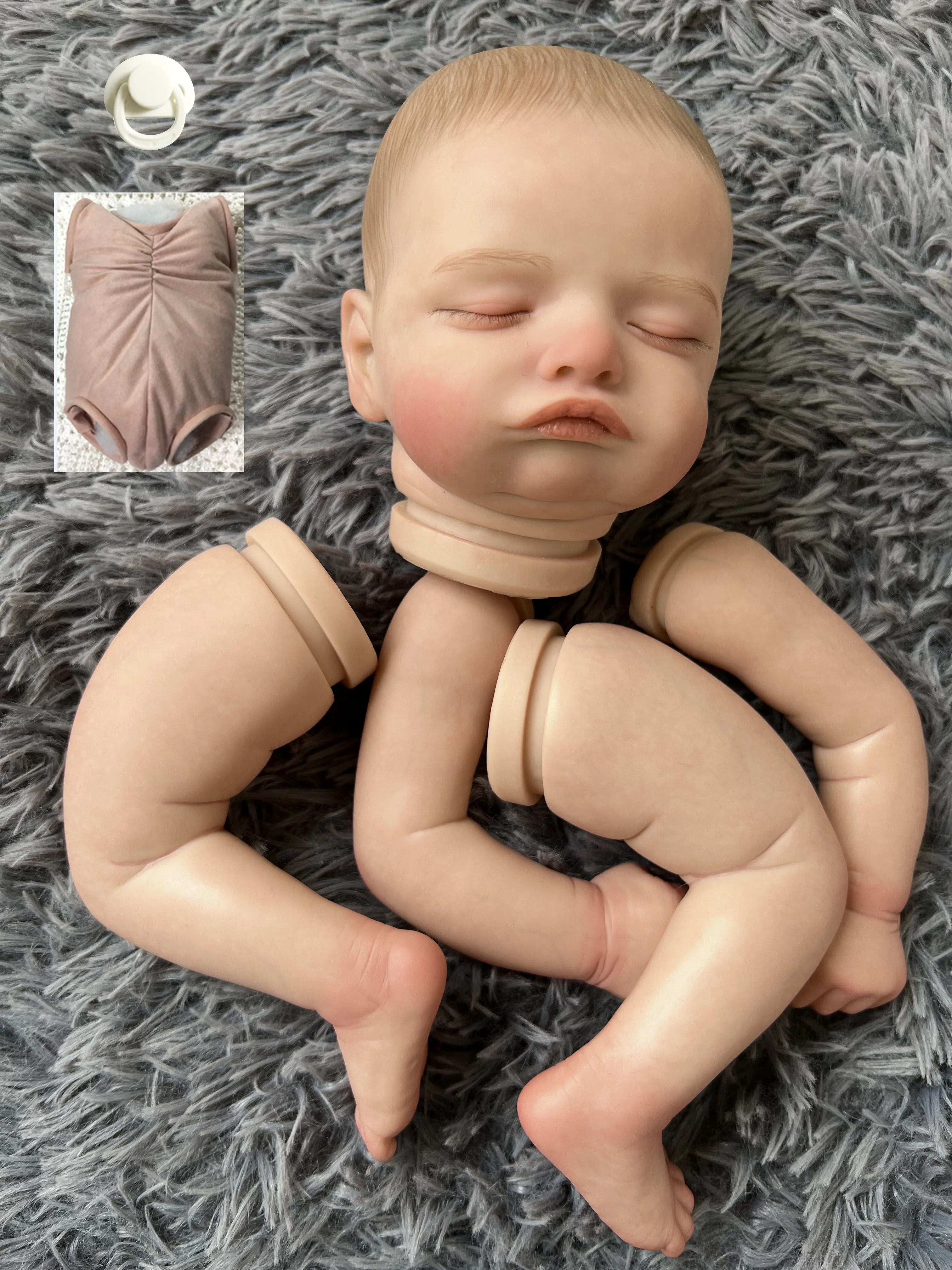 

NPK 20inch Already Painted Reborn Doll Rosalie with Painted Hair and Rooted Eyelashes cloth Body and COA included