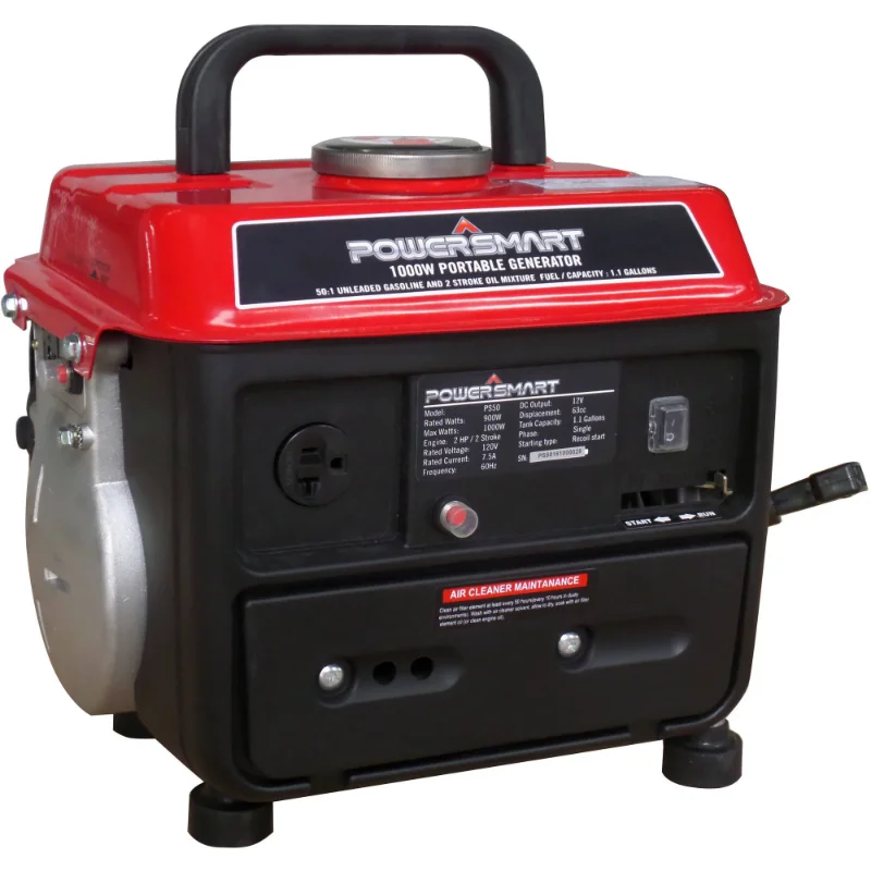 

Power Smart PS50 1000-Watt 2 Stroke Manual Start Portable Generator