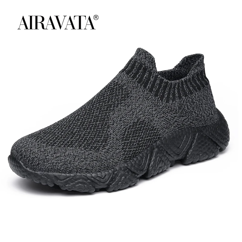 Men Loafers Flat Walking Shoes Slip on Casual Trendy Sneakers Outdoor Knitted Athleticsock Shoes Zapatos Deportivos