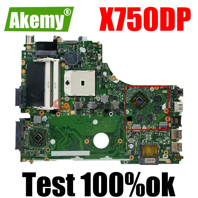 

Akemy X750DP Laptop motherboard for ASUS K550DP X550DP K550D X550D original mainboard LVDS
