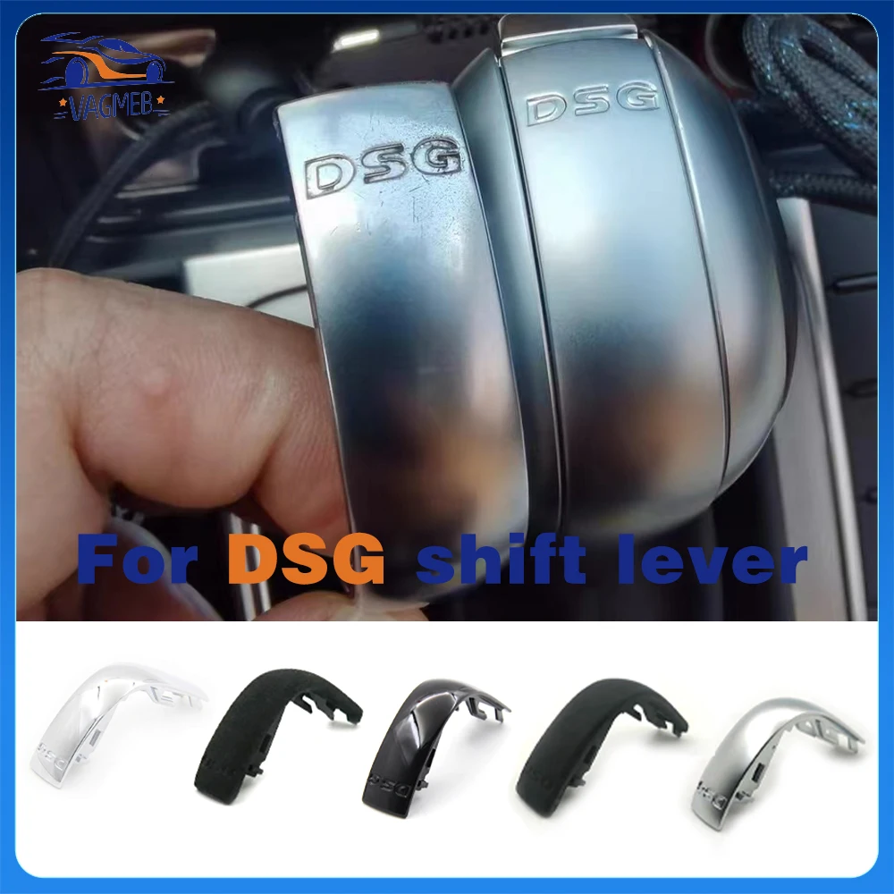 

1PCS Suede Leather Chrome Matt With Leather Shift Knob Gear Side Cover DSG Emblem For VW Golf 6 7 R GTI Passat B7 B8 CC Jetta