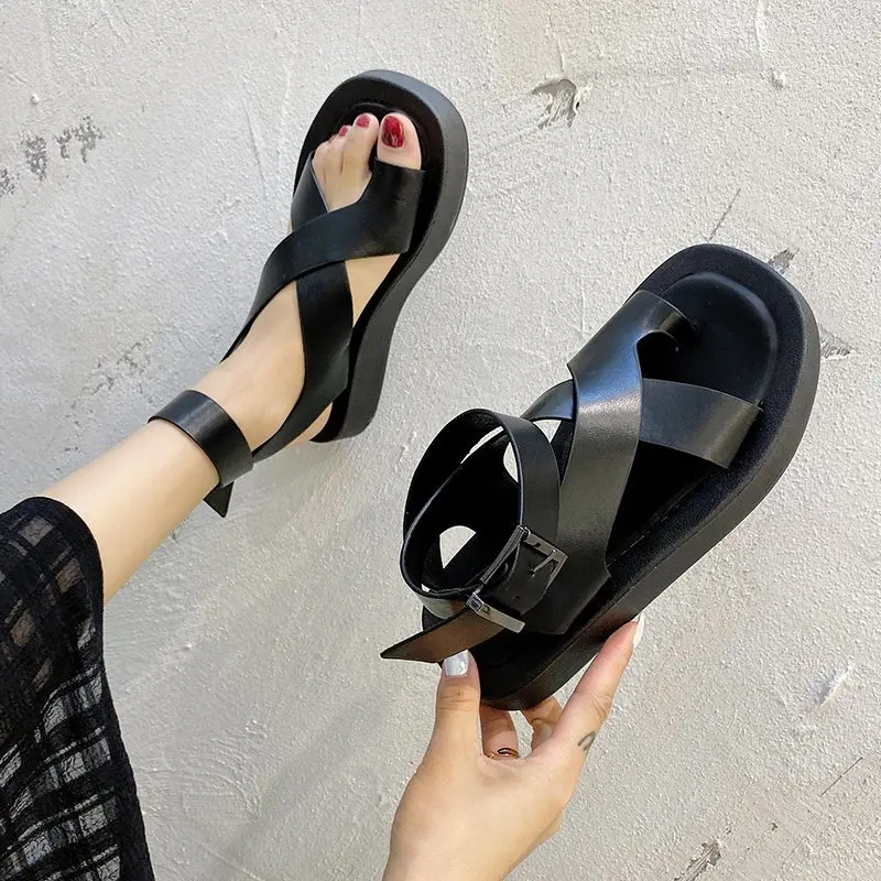 Women's Sandals 2023 Summer Solid Color Comfortable Female Beach Shoes Chunky Sandalias Non-Slip Shoe Platform Zapatillas Mujer