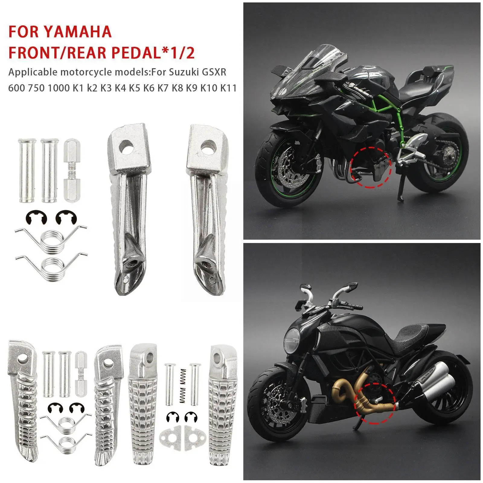

Motorcycle Rear Foot Pegs Rests Passenger Footrests For for SUZUKI 600 750 1000 K1 k2 K3 K4 K5 K6 K7 K8 K9 K10 K11 I9Q9