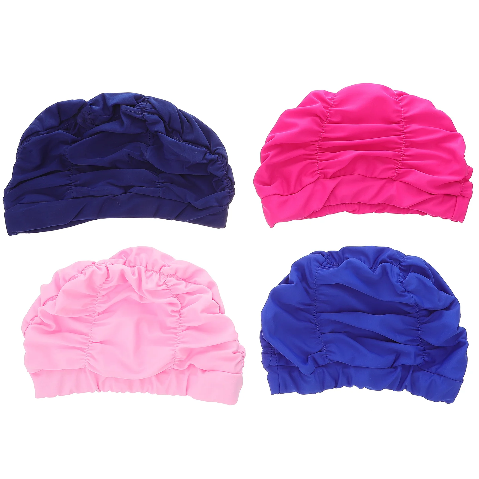 

4pcs 3D Swimming Caps Swimming Hat Swim Hat Waterproof Swimming Hat Unisex Swimming Hat Stretch Headband Turban