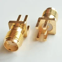 1 pcs new rf connector socket sma female plug solder edge pcb clip mount straight gold plated brass coaxial rf adapters