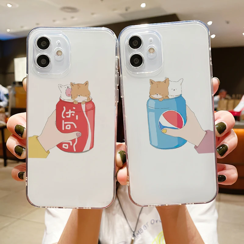 

Lovers‘ Cases For iPhone 12 13 Pro Max Mini 11 Pro Max X XR XS Max SE 2020 8 7 6 6S Plus Cute Puppies Soft Silicone Cover Funda
